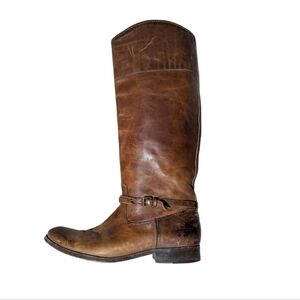 Frye Melissa Seam Riding Boots Women's Size 9.5 B Cognac Leather 3475445 Preppy